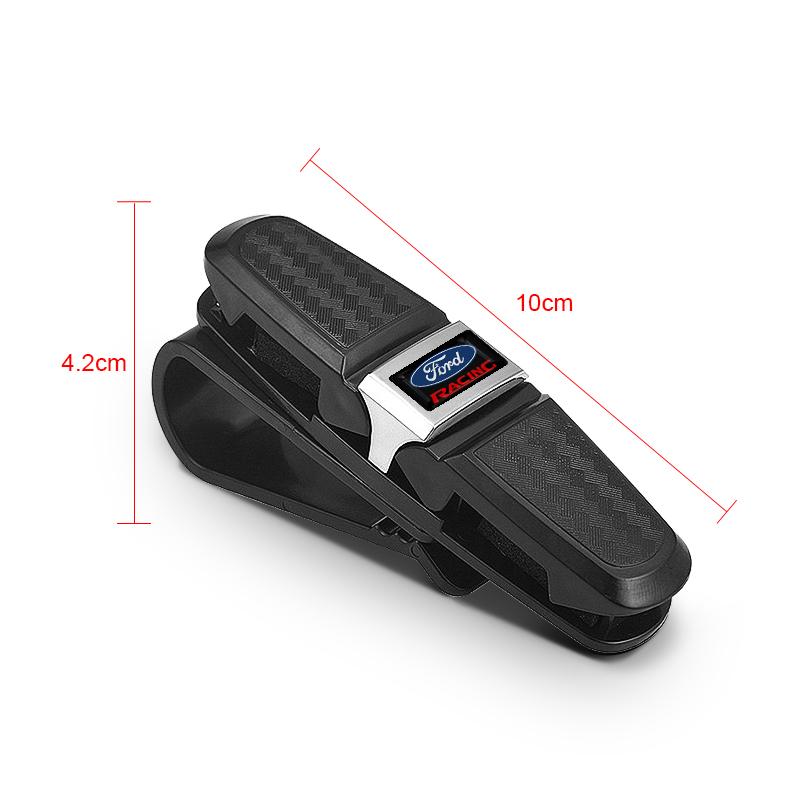 TQ011Car Portable Glasses Clip Logo Sun Visor Eyeglasses Holder For Ford Ranger Focus Kuga Mustang S-MAX Transit Mondeo Fusion