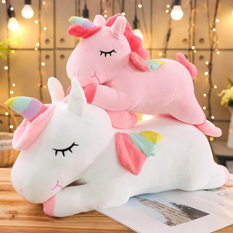 Riesiges Einhorn-Plüschtier, weich gefüllt, Einhorn, weiche Puppen, Tierpferd, Spielzeug für Kinder, Mädchen, Kissen, Geburtstagsgeschenke