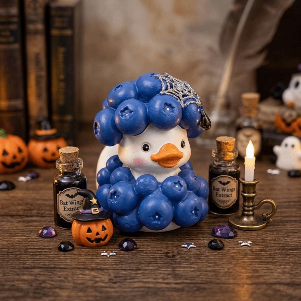 Handbemaltes Mini-Kürbis-Enten-Ornament Cartoon-Kürbis-Enten-Skulptur Dekor Heimdekoration
