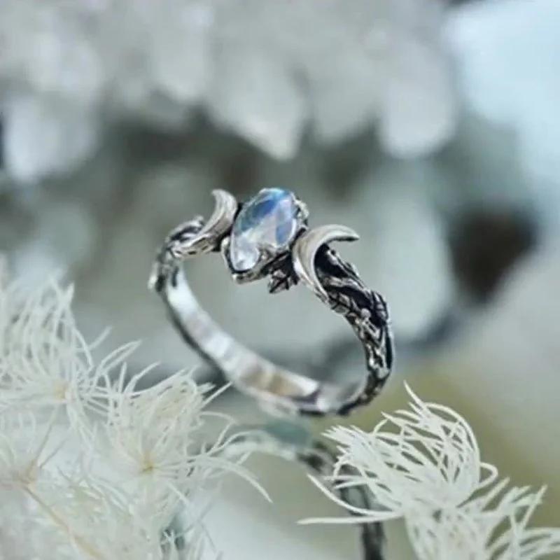 Maanlicht Ring, Dames Retro Party Sieraden, Exquise Boheemse Stijl Party Vingeraccessoires
