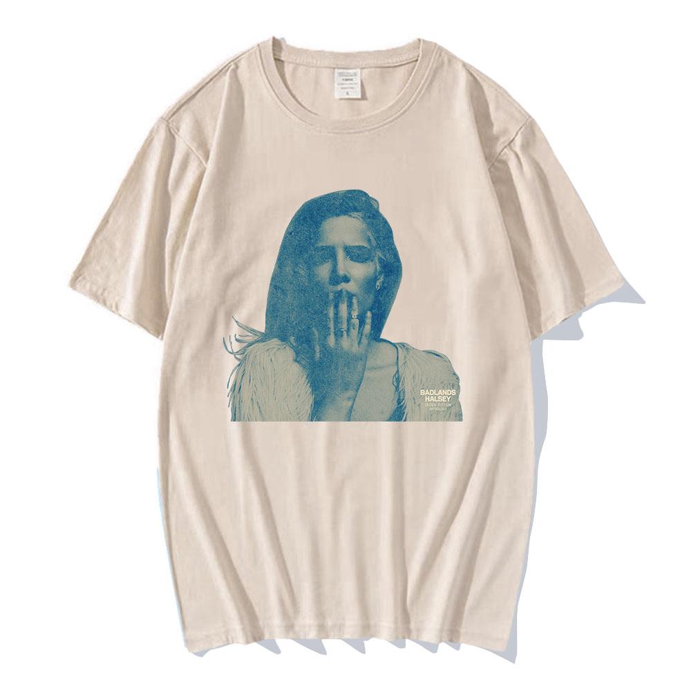 HALSEY Badlands Tshirts Short Sleeve Cotton Female/Male T-shirt Casual O-neck Geaphic Tee-shirt Printing Clothing Tee