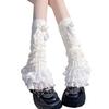 1pc Bogen Spitze Mid-rohr Socken Lolita Winter Bein Abdeckung Weiß Socken Mittleren Japanischen Für frauen Sty a9M7