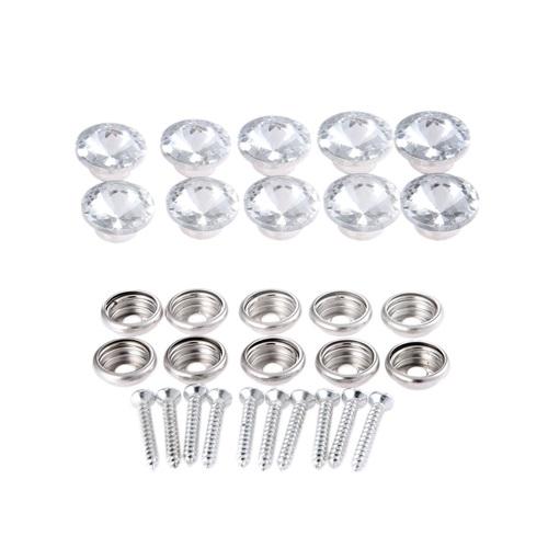 DRELD 10 Pezzi Chiodini da Tappezzeria in Cristallo Diamantato Bottoni Puntine Borchie per Divano Borsa Decorazione Murale Accessorio per Mobili 16/18/22/25/30mm