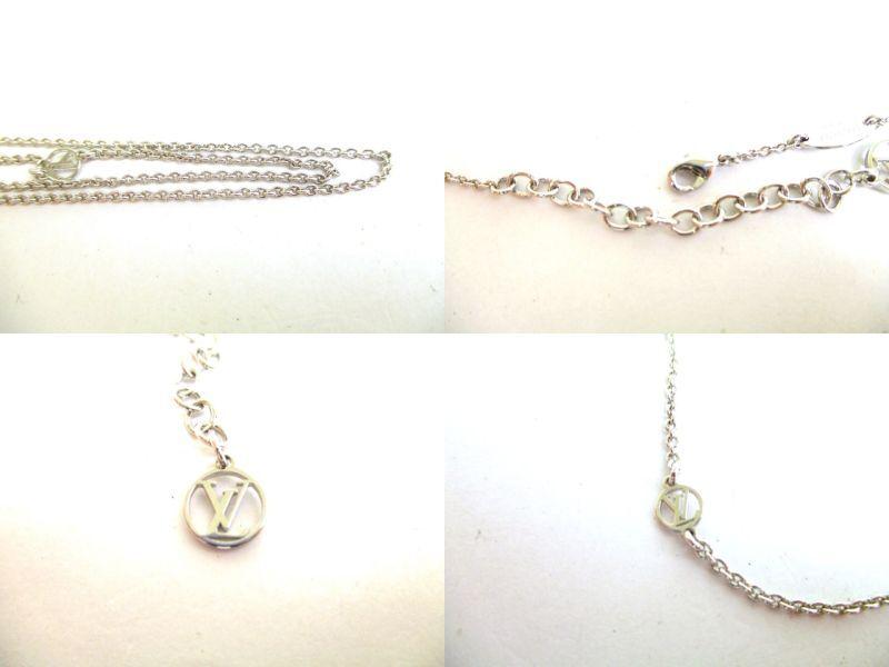Authentic LOUIS VUITTON Silver Plated Essential V Chain Necklace #a158 Seller Refurbished