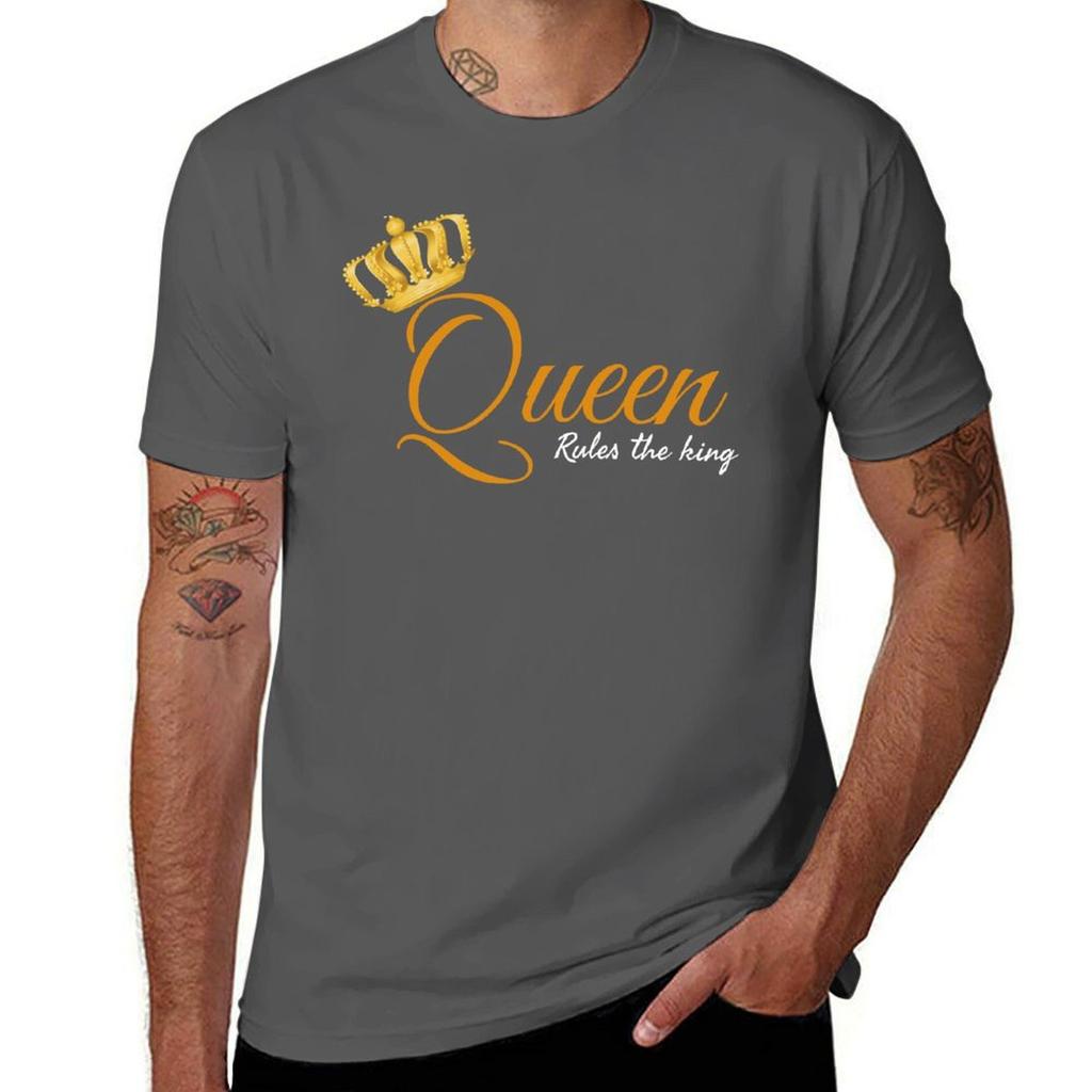 Queen - Rules the King T-Shirt T Shirts for Man Slim Fit T Shirt for Man T Shirt for Man 100 Percent Cotton T-Shirt