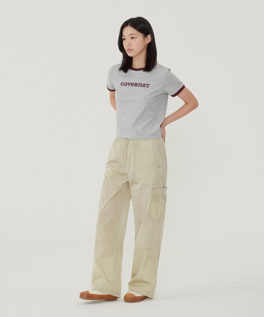 COVERNAT WOMAN Cooper Logo Ringer T-Shirt Dusty Blue