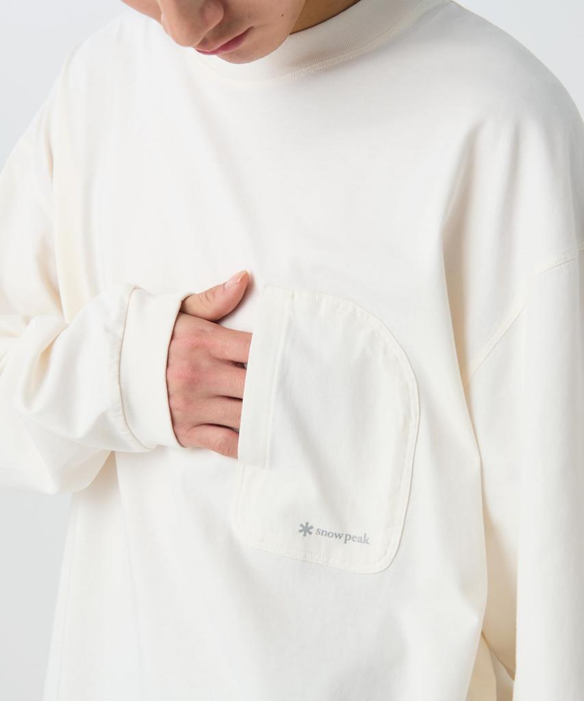 Snow Peak Organic Mercerized Long Sleeve T-Shirt CS-26SU005, Men's/Women's, BLACK, M