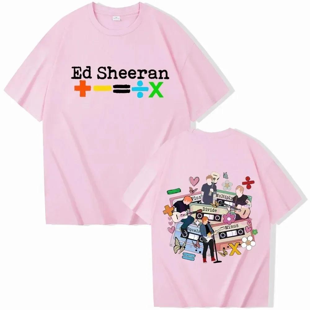 Högkvalitativa Crewneck Ed Sheeran Tour 2024 T-shirts Man Kvinna Harajuku O-ringad Kortärmad Anime Skjortor Populär Musikfans Gåva