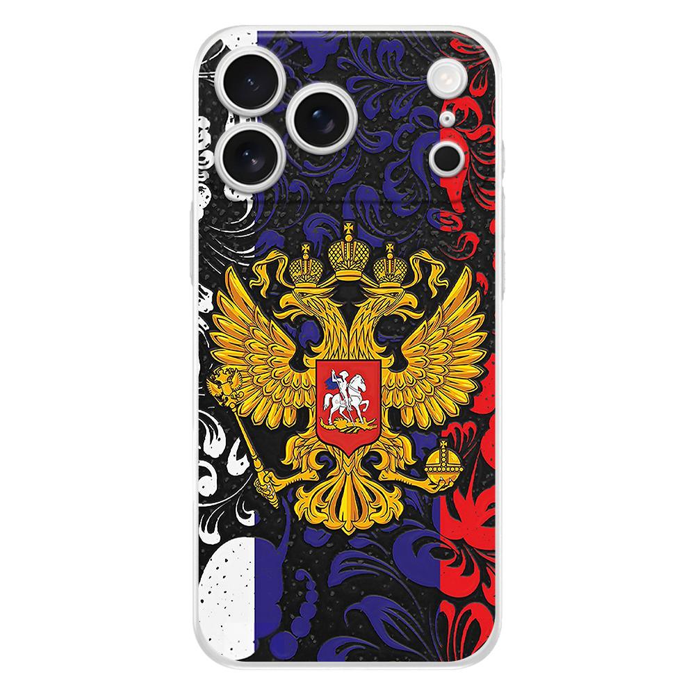 Soft Clear TPU Phone Case For iPhone 17 Air 16E 16 11 15 14 Pro MAX 12 13 7 8 Plus SE Easter Cover Protection Russian Flag