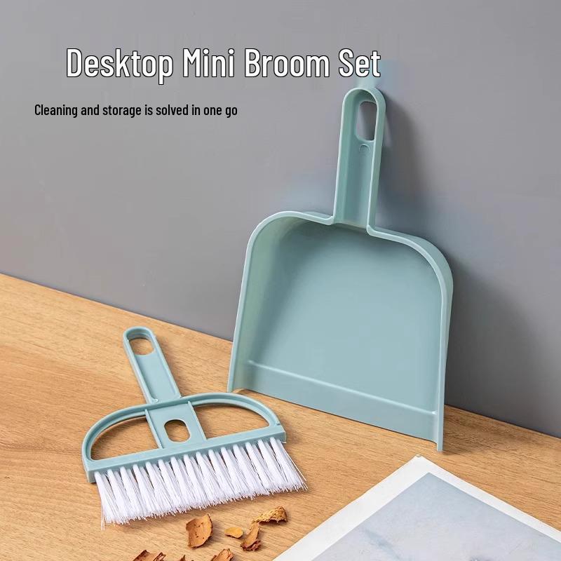 Mini Desktop Broom and Dustpan Set with Soft Bristles—Perfect for Tables, Beds, Windowsills, and Children's Spaces.