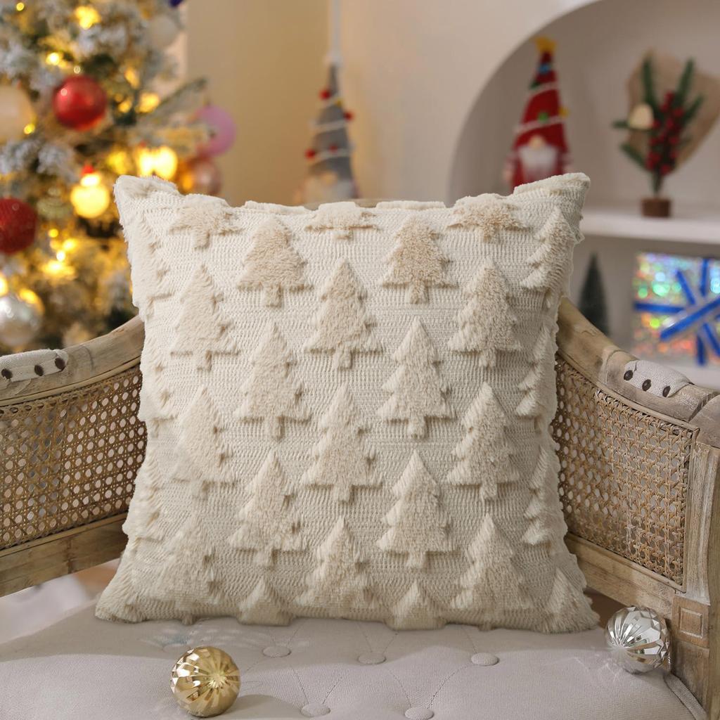 Christmas Lights Embroidered Case Retro Living Room Sofa Cushion Christmas Home Decoration