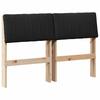 Upholstered Headboard In Black 120 Cm Solid Pine Wood