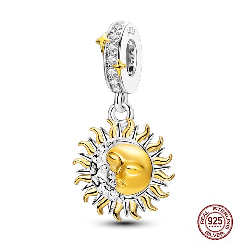 Rose Gold Yellow Charm Bead Components Copper Metal Sunflower Leopard Firefly Bead Components Compatible With Authentic Original Bracelet High