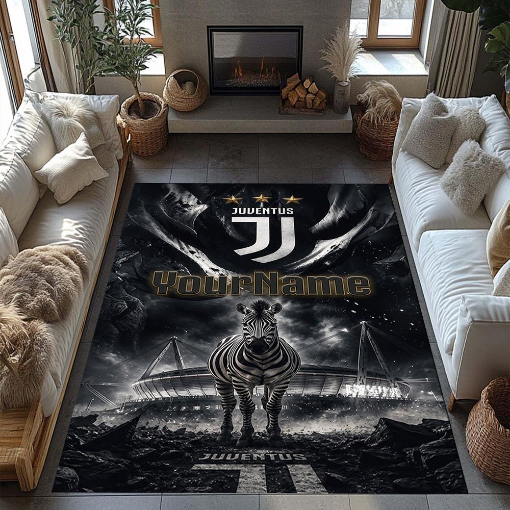 Juventus Customize Your Name Area Rug Perfect for Balcony Kitchen Bedrooms Entryway Antislip Carpet Office Home Decor Wedding Party Gift
