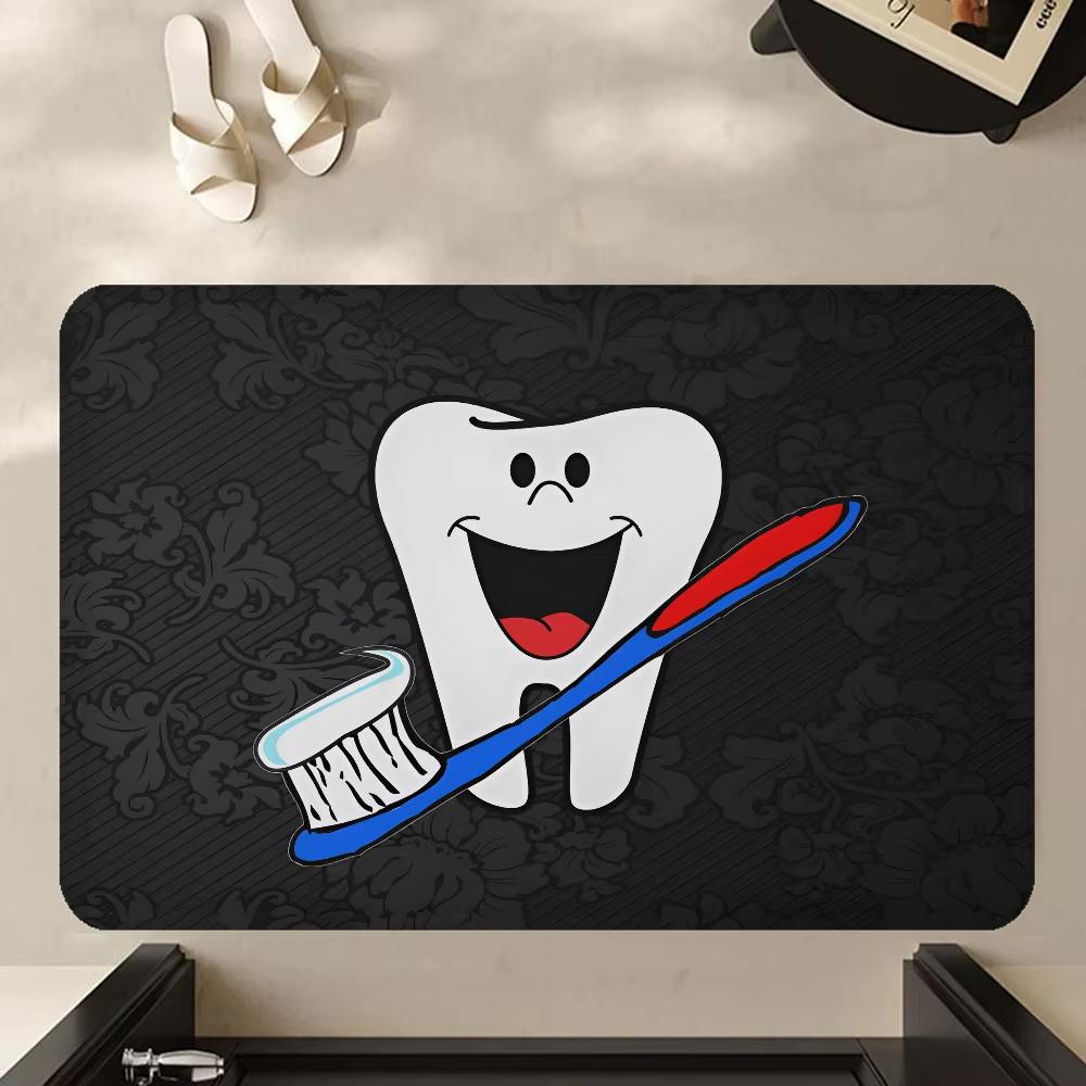 Dental Dentist Protects Teeth Welcome Rug Doormat Print Floor Mat Living Room and Bedroom Hallway Entry Foot Mat Fun Decor