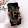 Noir Pour ITEL S18 S663L Coque Pour ITEL Vision 5 Étui Silicone Couronne de Luxe Lettres A-Z Motif Plat 2D Coque de Téléphone Souple