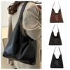 Solid Color Soft PU Shoulder Bag Leather Underarm Bag Classic Women Handbag Shopping
