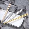 1 Pair Flat Chopsticks Gold/Silver/Black 304 Stainless Steel Mirror Polished Chopsticks Household Tableware