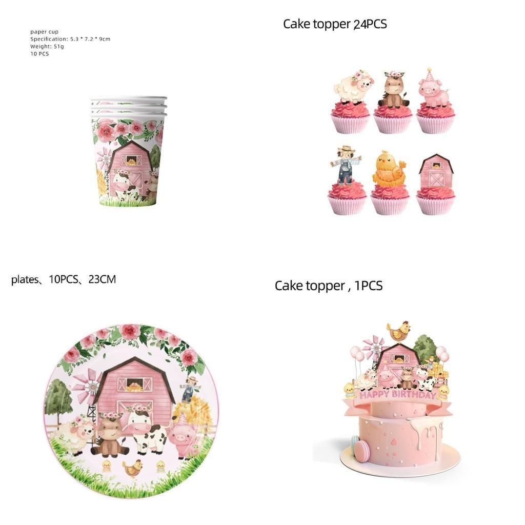 Colorful Farm Party Accessories For Pet's Birthday Multiple Sizes And Designs