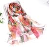 2019 Qiaoqi Long Silk Scarf with Leaf Pattern - Sun Protection, Hot Selling Thin Silk Scarf