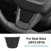 Real Soft Carbon Fiber Sticker For Seat Ibiza 6j 2012 2013 2014 LHD RHD Car Steering Wheel Center Bottom Frame Interior Trim