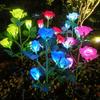 Rose Flower Solar Garden Light Automatisch opladen Waterdicht Eenvoudig te installeren LED-lamp op zonne-energie Tuinpaddecoratie