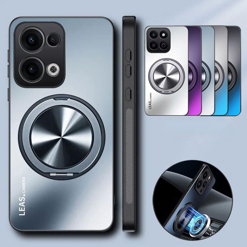 Magnetic Case for Motorola Moto G05 G15 G45 G75 G55 G35 G14 G54 G24 G85 Edge 50 Fusion Ultra Matte Shockproof Bumper Stand Cover