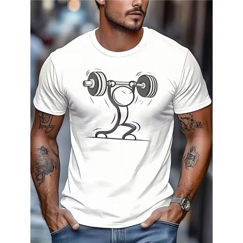 Men's Printed T-Shirt - Soft,Crew Neck Tee with a Stylish and Cool Geometric GYM Graphic Print | Casual and Comfortable Leisurewear