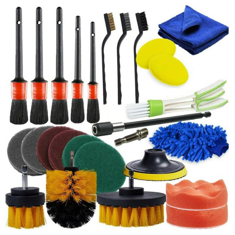 27-Piece Electric Drill Car Wash Cleaning Brush Set for Home Use