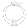 Letter Double Foot Chain Infinite Love Chain Dámský řetízek na nohy Letní dárek Plážový dárek pro matku