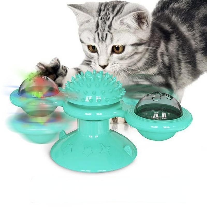 Windmill Cat Toy Interactive Pet Toys for Cats Puzzle Cat Game Toy with Whirligig Turntable for Windmill Cat Toys Cat Spinner Cat Spinner Toy