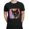 Psykedelisk Weirdcore Katt Vaporwave Estetisk Trippy Herr Dam T-shirts #NED