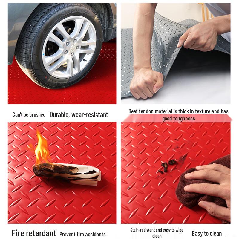 Green Herringbone PVC Anti-slip Floor Mat