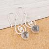 Natural Black Rutile Gemstone 925 Sterling Silver Jewelry Dangle Earrings 2.00" EE-32-25