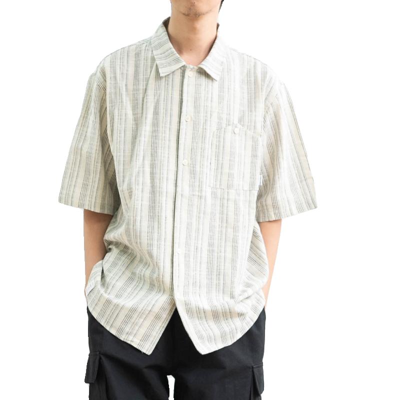 Roupas de verão masculinas camisa casual retrô estudante design de nicho solto divertido novo top masculino para uso ao ar livre
