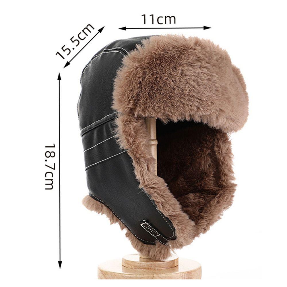 Fastening Chin Strap Trapper Hat Faux Fur Lining Bomber Hat New Earflap Hat Winter Outdoor Wear