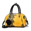 Blumenmode-Handtasche, gelbes Krokodilmuster, Damen-Einkaufstasche, Damen, kleine Muschel-Schultertaschen