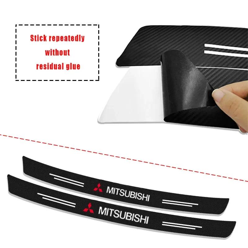 Carbon Fiber Car Rear Bumper Trunk Guard Protected Sticker For Mitsubishi Outlander Lancer 10 9 ASX RALLIART Eclipse L200 Pajero