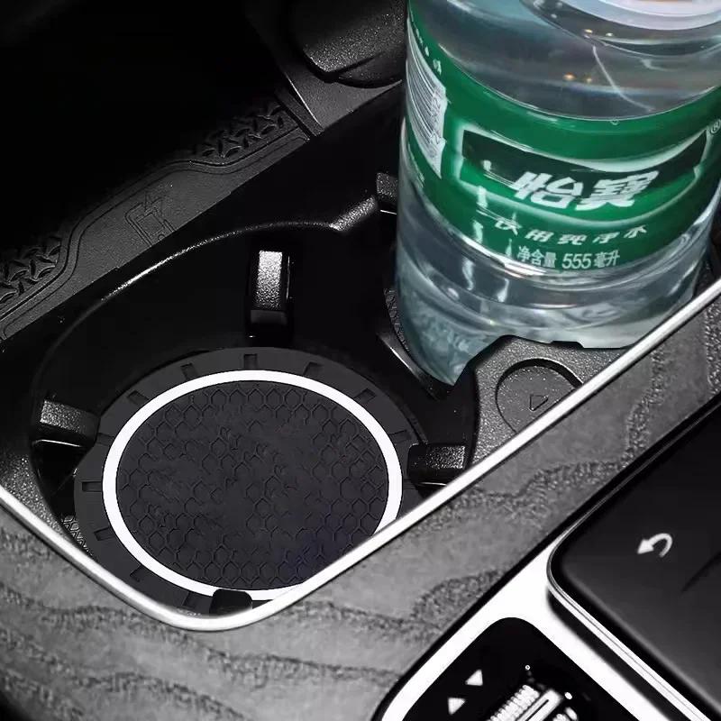2025 M For BMW E90 E60 E71 F30 F20 F10 E87 E92 E91 X3 Car Water Cups Pad Rubber Mat Holder Coaster Auto Interior Anti-skid Cup