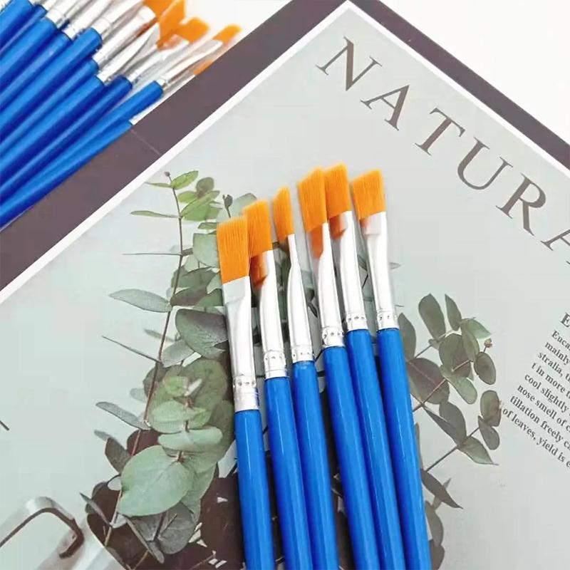 Painting Brushes Set Art Round Flat Hair Nylon Hair Paint Brush Oil Acrylic Watercolor Brush Kids/Artists/Beginners/Students
