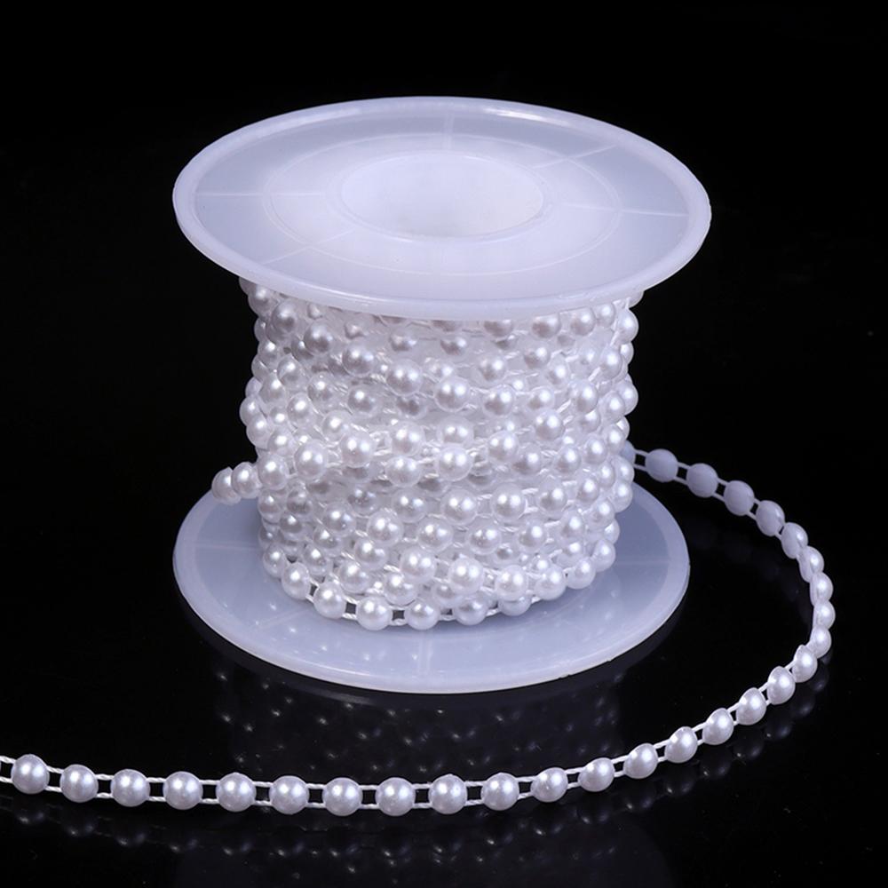 5Yards ABS Imitation Pearl Bead Chain Line Cord Thread Trim For DIY Wedding Party Decoration Jewelry Making Crafts Accessories