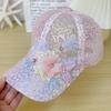 1pc Lace And Floral Baseball Cap for Women with Adjustable Hook-And-Loop Fastener And Sequins, Suitable for Parties And Outings