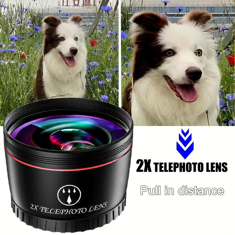 2x Telephoto Camera Lens Kit,aluminum Alloy Dslr Camera Lens, Suitable For 58mm Interface Cameras