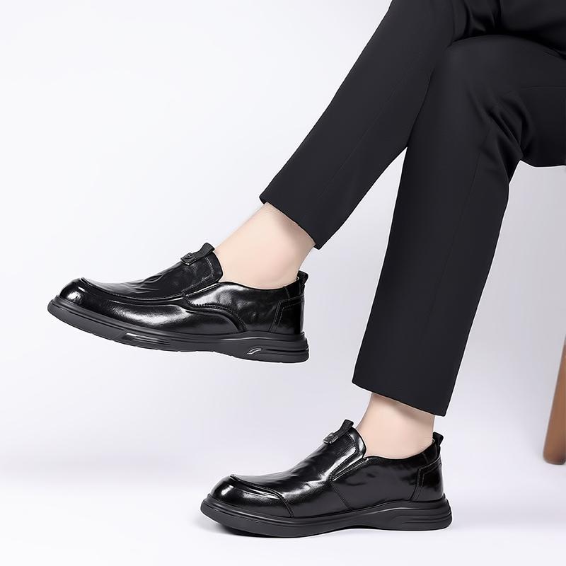 Brown High Quality Leather Oxford Shoes Men Casual Business Soft Sole Comfortable Men Shoes Slip-On Male Loafers Driving Shoes
