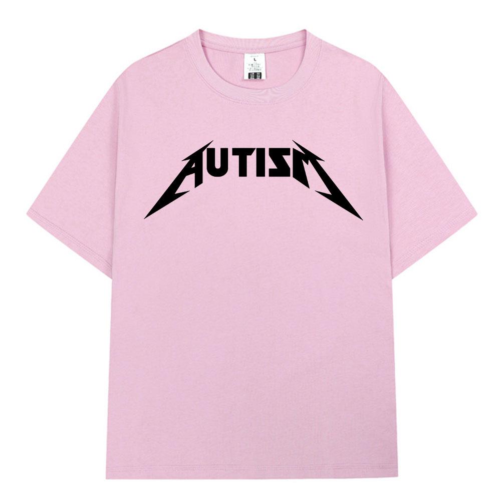 Autism Metal Rock Meme Tshirt Unisex Women Fashion Hip Hop Short Sleeve Oversized Tshirts 100 Cotton Comfort T Shirts Streetwear