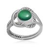 Natural Green Onyx 925 Sterling Silver Twisted Rope Split Shank Rings For Women & Girls