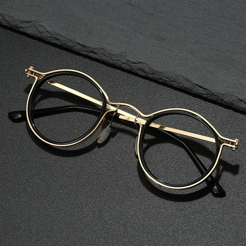 Round Reading Eyeglasses Women Men Ultra-Light Metal Anti- Blue Lightweight Transparent Lenses Optical Glasses Oculos De Grau Masculino