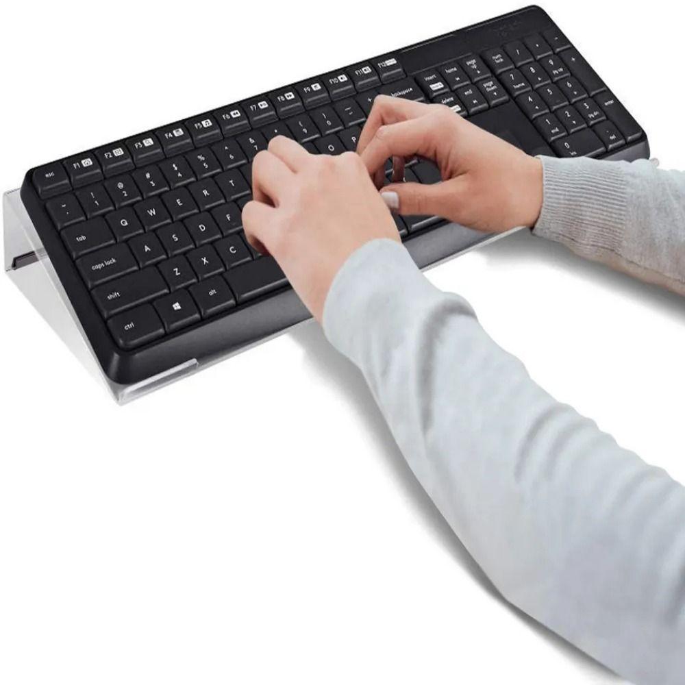 Clear Acrylic Keyboard Stand Tilted Mutli-Purpose Computer Keyboard Holder Silicone Anti-Slip Case Durable Keyboard Tray School