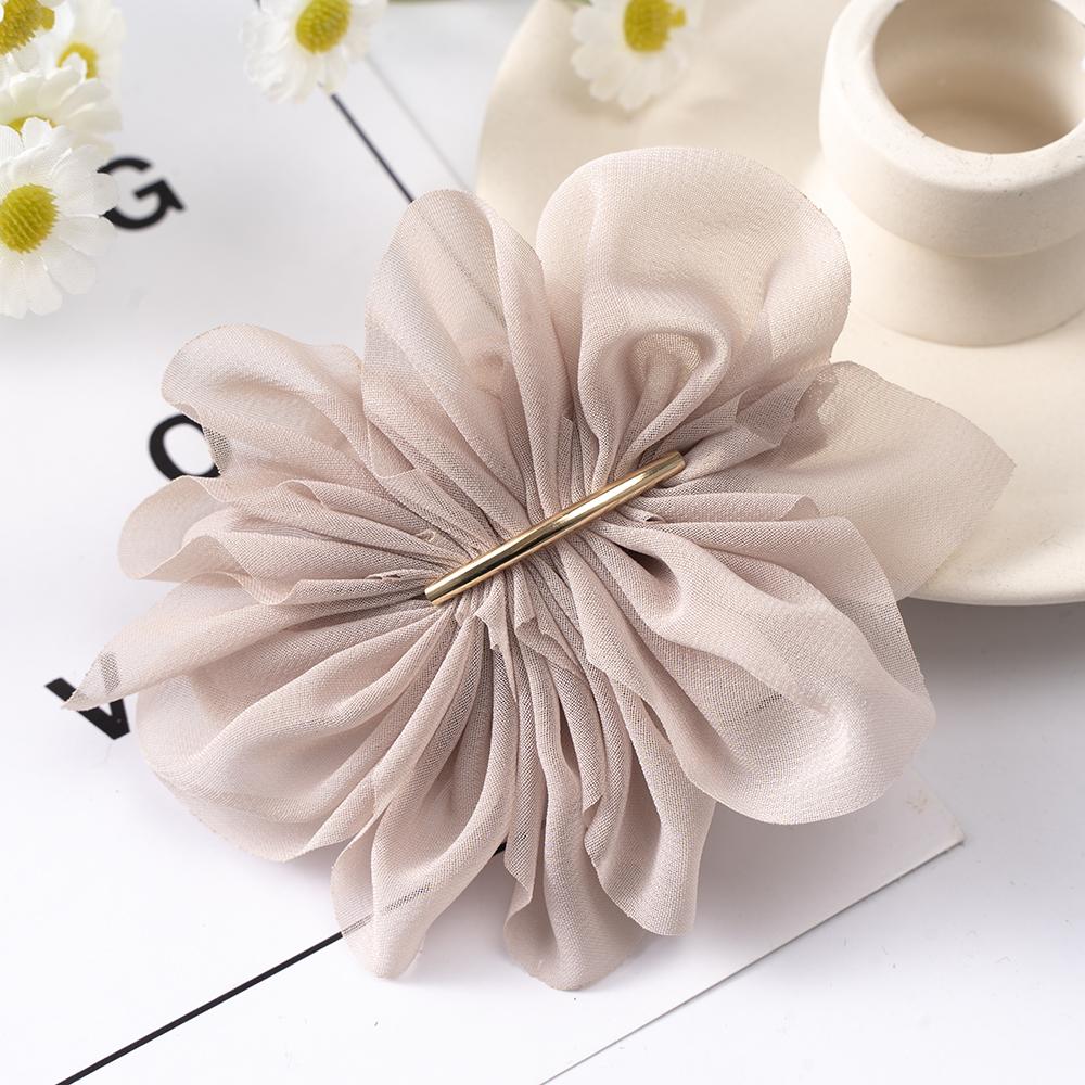 Big Spring Hair Claw Clips Women Metal Chiffon Flowers Ponytail Holder Hairpin Barrettes Fashion Girls Hair Accessories Hairgrip