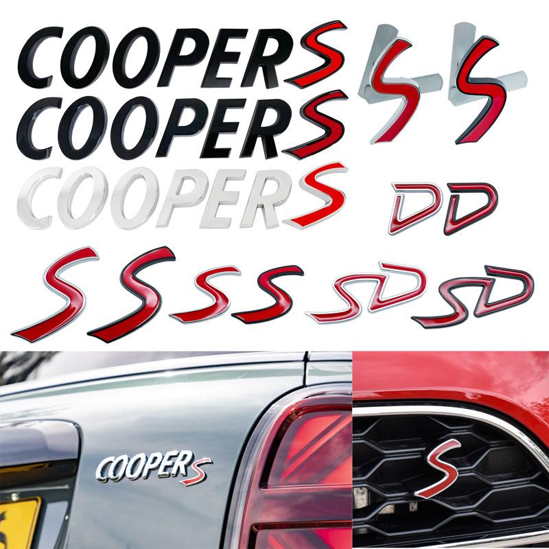 1 db 3D fém S logós első hűtőrács embléma SD jelvény autó hátsó farok lökhárító csomagtartó matrica Cooper S logóhoz F55 F56 F60 R55 R56 R60